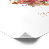 Poster Delicate Floral Heart Wedding Memorial Table (Coin)
