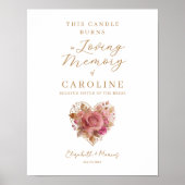 Poster Delicate Floral Heart Wedding Memorial Table (Devant)