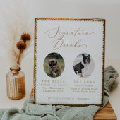 Poster Delicate Gold Chien Photo Mariage Signature Boisso