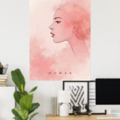 Poster Delicate Minimalist Woman in Pink Shades (Bureau à domicile)