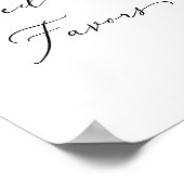Poster Delicate Noir Calligraphie Faveurs mariage (Coin)