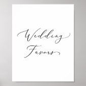 Poster Delicate Noir Calligraphie Faveurs mariage (Devant)