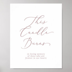 Poster Délicate Rose Gold Cette Bougie Brûle Signe Mémori