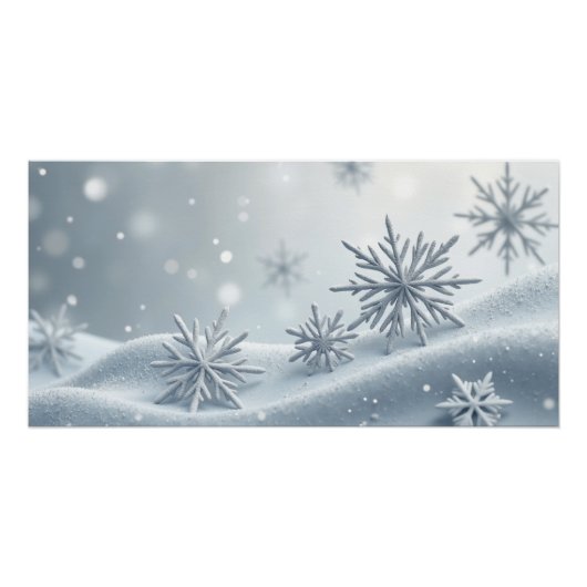 Poster Delicate Snowflakes – Minimal Winter Wall Art (Devant)
