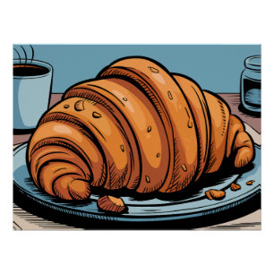 Poster Délice de croissant du matin feuilleté