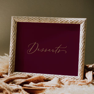 Poster Delicic Gold and Burgundy Desserts