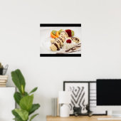 Poster Délicieuse Crème à l'arc et dessert à la banane (Bureau à domicile)