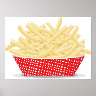 Poster Délicieuses Frites Rétro Fast Food 