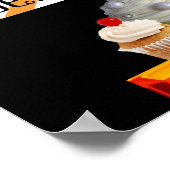 POSTER DÉLICIEUX CUPCAKE DESERT SHOP ORANGE WHITE CHEVRON (Coin)