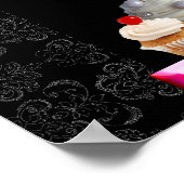 Poster DÉLICIEUX CUPCAKES DESERT SHOP, violet rose violet (Coin)