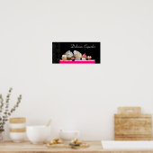 Poster DÉLICIEUX CUPCAKES DESERT SHOP, violet rose violet (Cuisine)