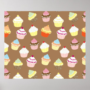 Poster Délicieux gâteaux d'anniversaire décorés