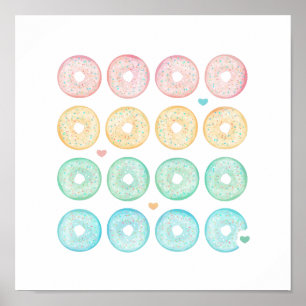 Poster Délicieux Pastel Donuts