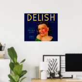 Poster Delish Orange LabelEl Centro, CA (Bureau à domicile)