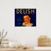 Poster Delish Orange LabelEl Centro, CA (Cuisine)