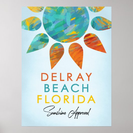 Poster Delray Beach Floride Sunshine Travel (Devant)