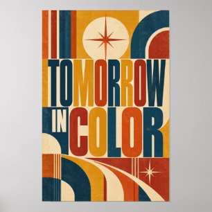 Poster Demain en couleur Typographie géométrique rétro gr
