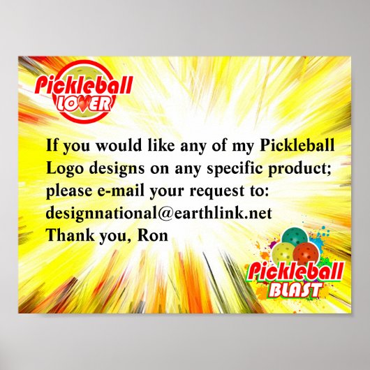 Poster Demande de conception de Pickleball (Devant)
