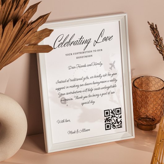 Poster Demande de fonds de voyage Code Qr Fonds de lune d