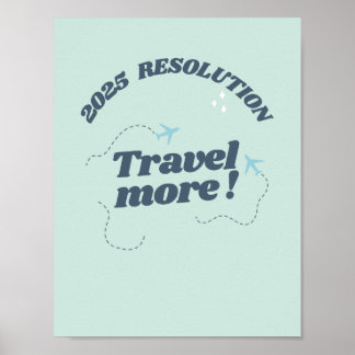 Poster Demande de voyage Résolution 2025 Travel more Post