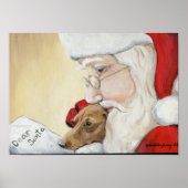 Poster Demande d'impression Père Noël de Dachshund (Devant)
