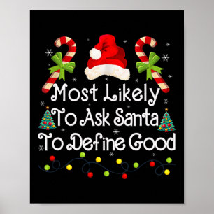 Poster Demander À Père Noël De Définir Les Bonnes Lumière