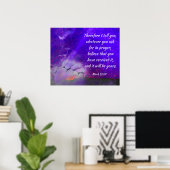 Poster Demander dans la prière Mark 11:24 Bible Verse (Bureau à domicile)