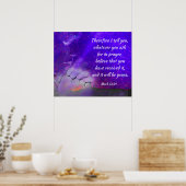 Poster Demander dans la prière Mark 11:24 Bible Verse (Cuisine)