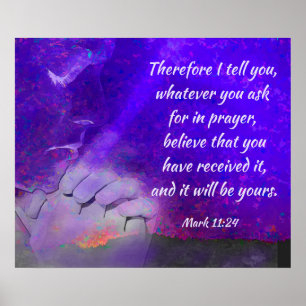 Poster Demander dans la prière Mark 11:24 Bible Verse