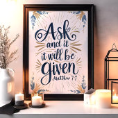 Poster Demandez et il vous sera donné Matthieu 7:7 Arture