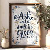 Poster Demandez et il vous sera donné Matthieu 7:7 Arture