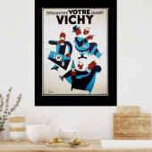 Poster Demandez votre tour Vintage demandez votre quart (Cuisine)