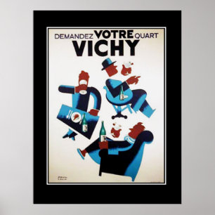 Poster Demandez votre tour Vintage demandez votre quart