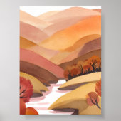 Poster Demeure d'automne | Paysage aquarelle de feuillage (Devant)