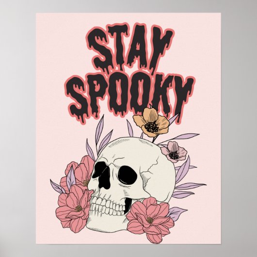 Poster Demeurez Éffrayant Halloween Thème Mur Art Décor P (Devant)