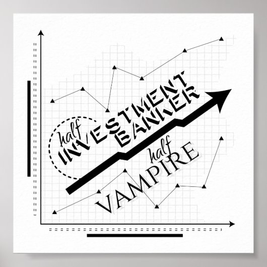 Poster Demi banquier d'investissement, demi-vampire (Devant)