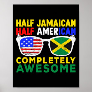 Poster Demi-Jamaïcain Demi-Américain Fête de l'Indépendan