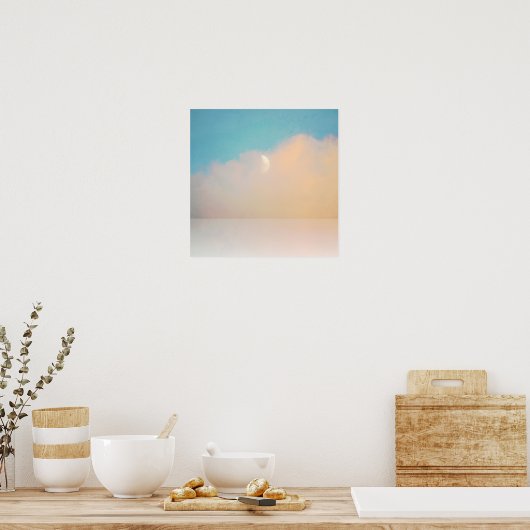 Poster Demi-lune dans la baie d'eau Corail et Aqua (Cuisine)