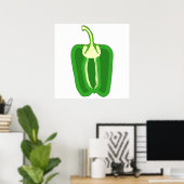 Poster Demi poivron vert. (Bureau à domicile)
