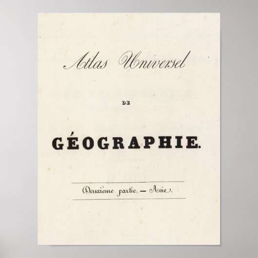 Poster Demi-titre Atlas universel Asie (Devant)
