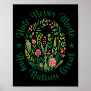 Poster Démocrate floral artistique président libéral anti