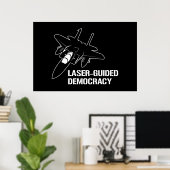 Poster Démocratie au laser / Paix par la puissance de feu (Bureau à domicile)