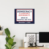 Poster Démocratie Responsabilité Parler S'inscrire Vote (Bureau à domicile)