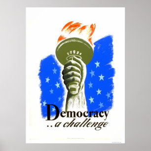 Poster Démocratie un défi WPA 1940