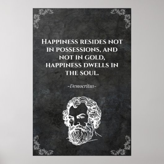 Poster Democritus wise quote. Motivational (Devant)