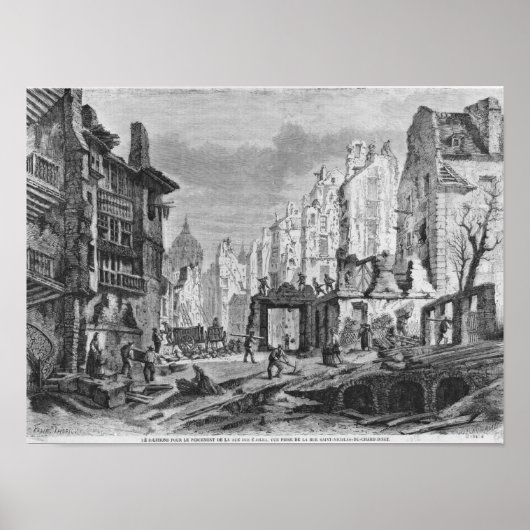 Poster Démolition de la rue des Ecoles (Devant)