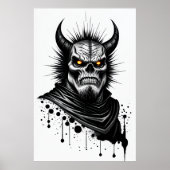 Poster Demon corne et yeux jaunes | Art AI (Devant)