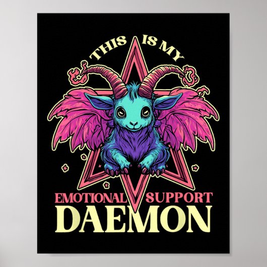 Poster Démon De Soutien Émotionnel Avec Mignonne Chèvre D (Devant)