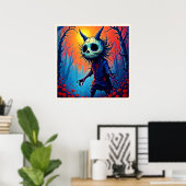 Poster Démon déplaisant en bois Éffrayant (Bureau à domicile)