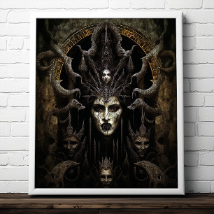 Poster Demon Femme Monster Horreur Art
